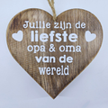 Houten bordje "liefste Oma en Opa"