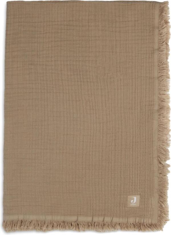 Hydrofiel Deken Fringe biscuit 120x120 - Afbeelding 5