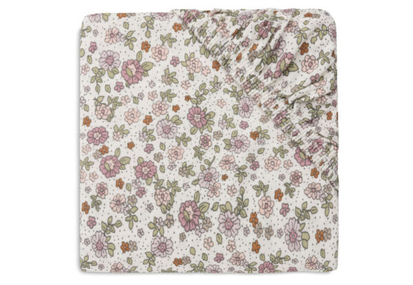 Hoeslaken Wieg Retro flower Wild rose - Afbeelding 3