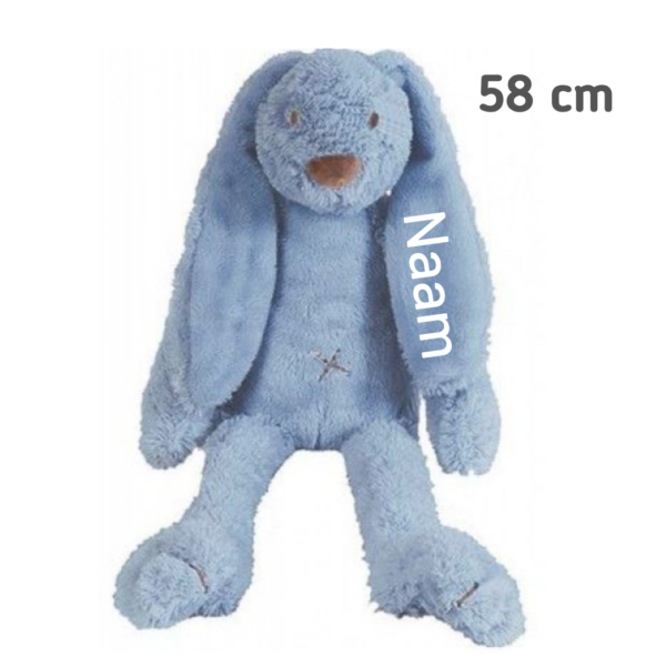 Knuffel met naam Rabbit Richie 58 cm Blue