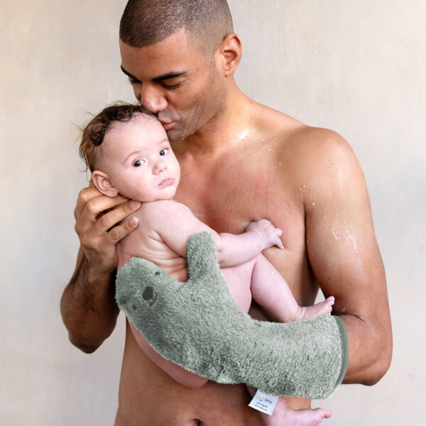 Babyshowerglove douchewashand Olive - Afbeelding 2